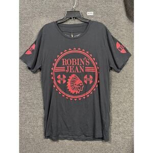 Robins Jean Shirt Mens 3XL Black Red The Chief Graphic Tee Large Logo Cotton